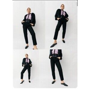 Vakko Vintage Leather Suede High Waisted Pants Sz 12 USA